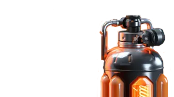 Изображение футуристической канистры с топливом, символизирующее энергию и усиление приветственного бонуса в Вулкан Вегас онлайн-казино.