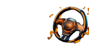 Изображение высокотехнологичного руля, представляющее пятничный бонус в Вулкан Вегас казино с динамичной гоночной темой.